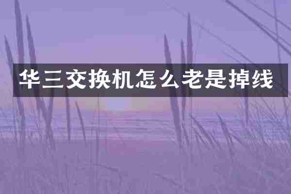 华三交换机怎么老是掉线
