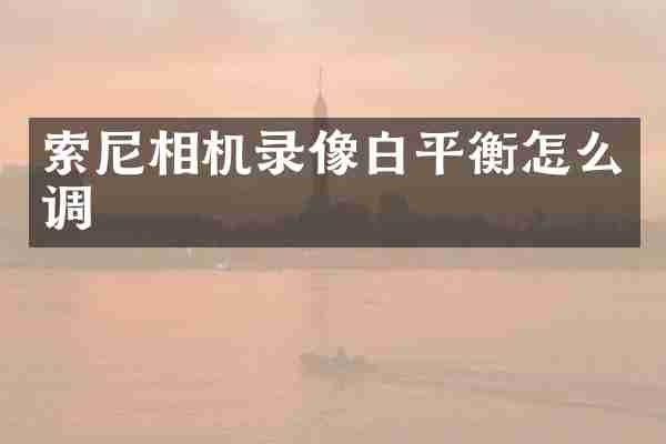 索尼相机录像白平衡怎么调