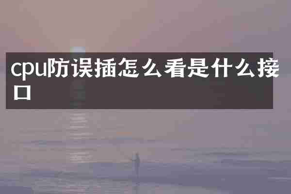 cpu防误插怎么看是什么接口