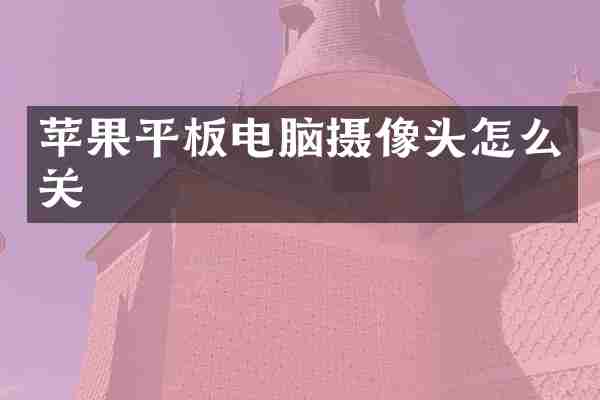 苹果平板电脑摄像头怎么关