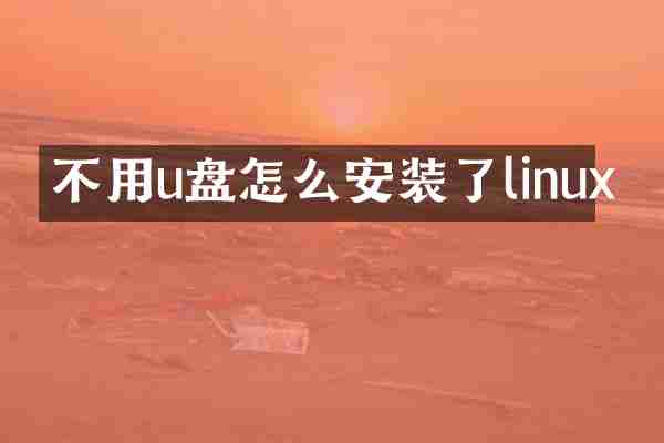 不用u盘怎么安装了linux
