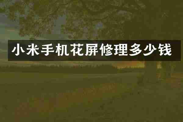 小米手机花屏修理多少钱
