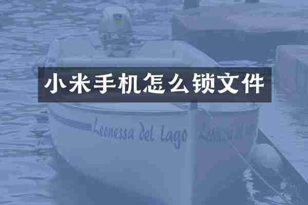 小米手机怎么锁文件