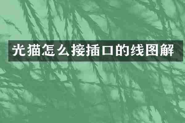 光猫怎么接插口的线图解
