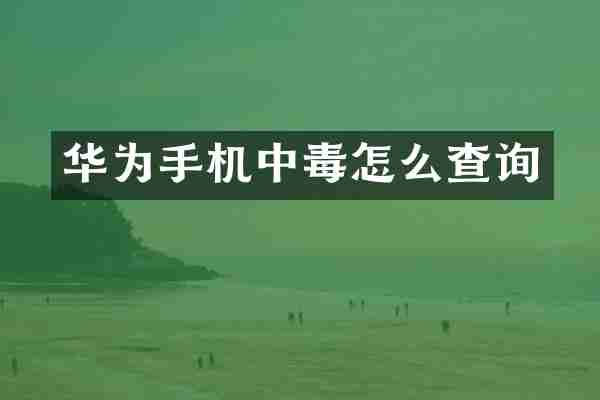 华为手机中毒怎么查询