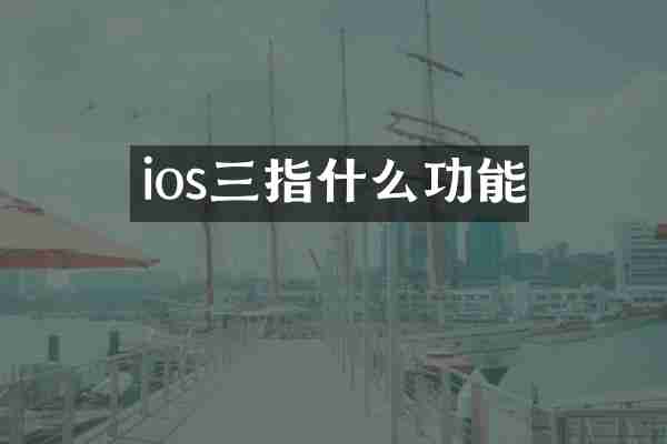 ios三指什么功能
