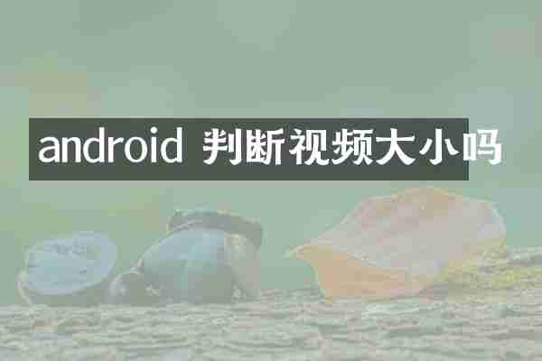 android 判断视频大小吗
