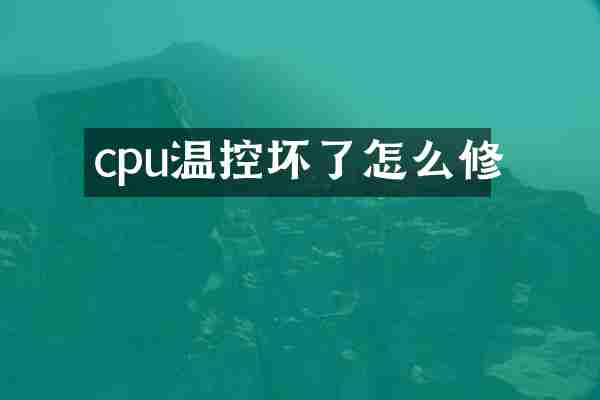 cpu温控坏了怎么修