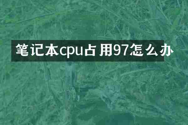 笔记本cpu占用97怎么办