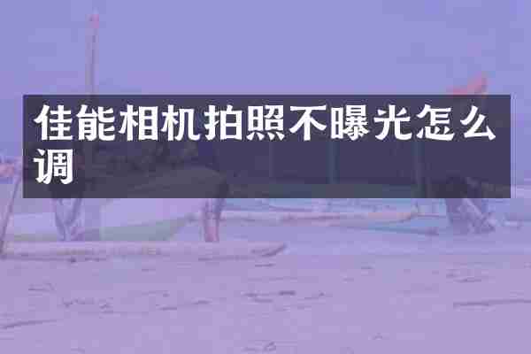 佳能相机拍照不曝光怎么调