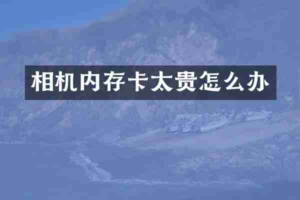 相机内存卡太贵怎么办