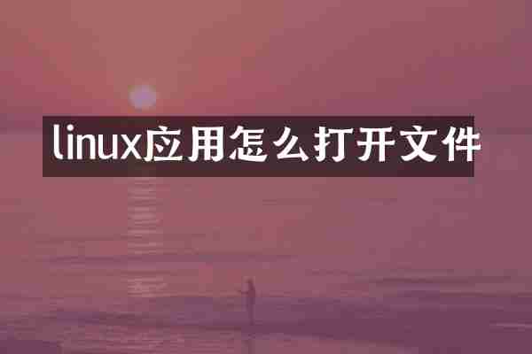 linux应用怎么打开文件