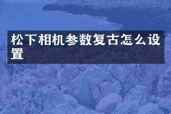 相机参数复古怎么设置