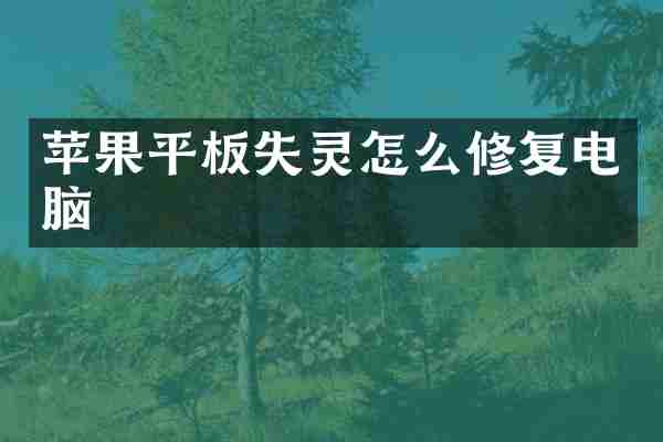 苹果平板失灵怎么修复电脑