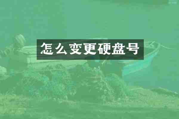 怎么变更硬盘号