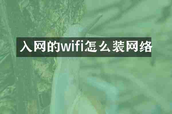 入网的wifi怎么装网络
