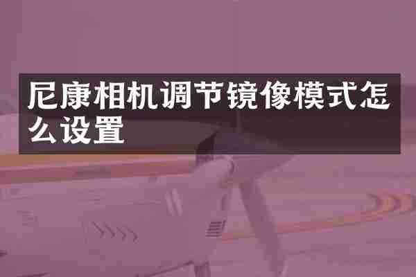 尼康相机调节镜像模式怎么设置