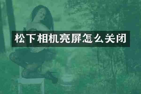 相机亮屏怎么关闭