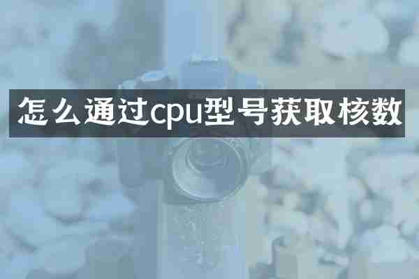 怎么通过cpu型号获取核数