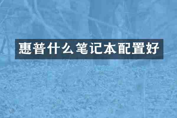 惠普什么笔记本配置好