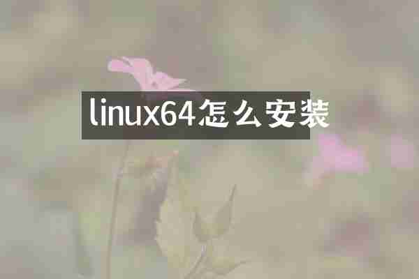 linux64怎么安装