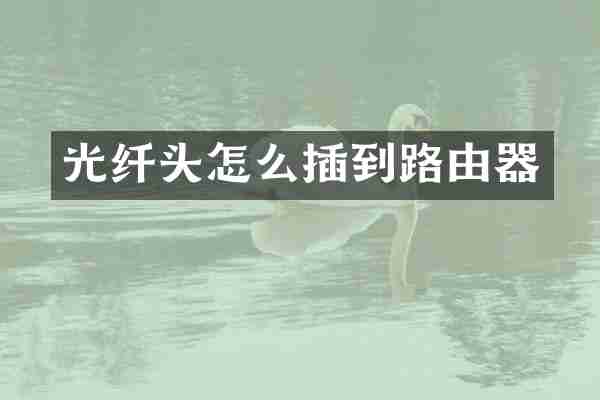 光纤头怎么插到路由器