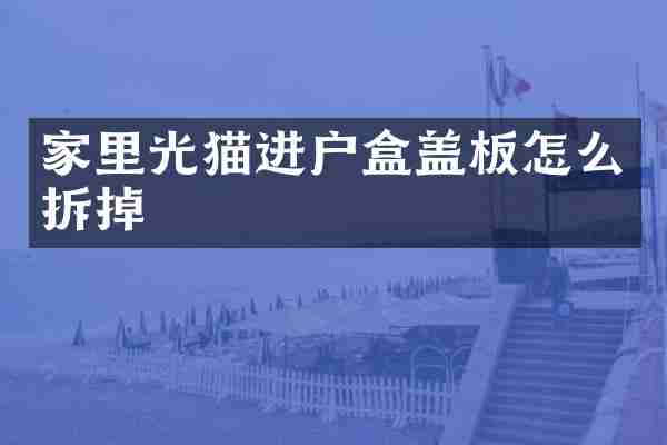 家里光猫进户盒盖板怎么拆掉