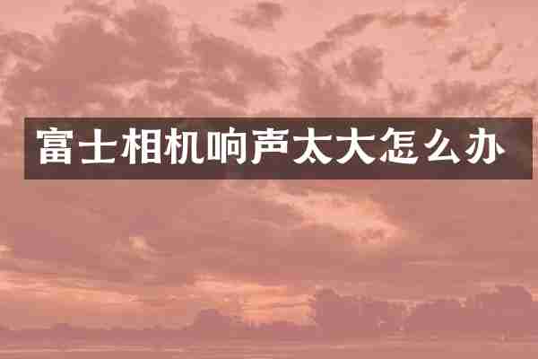 富士相机响声太大怎么办