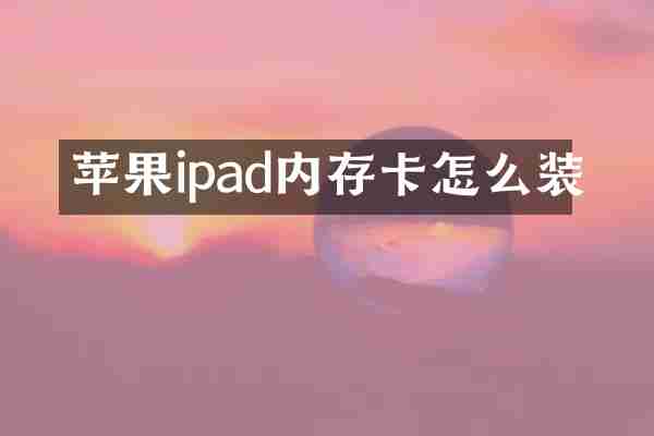苹果ipad内存卡怎么装