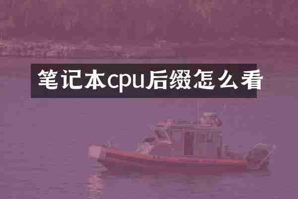 笔记本cpu后缀怎么看
