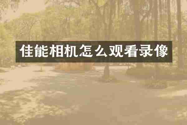 佳能相机怎么观看录像
