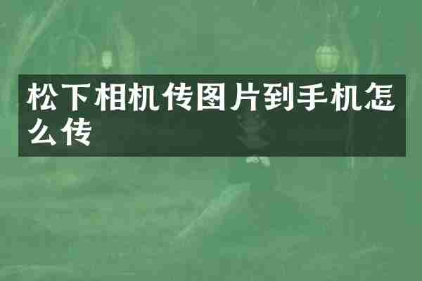 松下相机传图片到手机怎么传