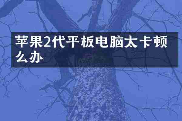 苹果2代平板电脑太卡顿怎么办