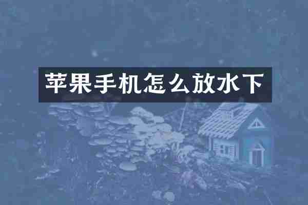 苹果手机怎么放水下