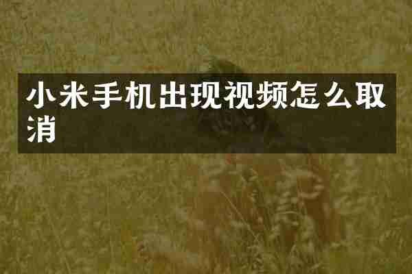 小米手机出现视频怎么取消