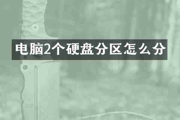 电脑2个硬盘分区怎么分