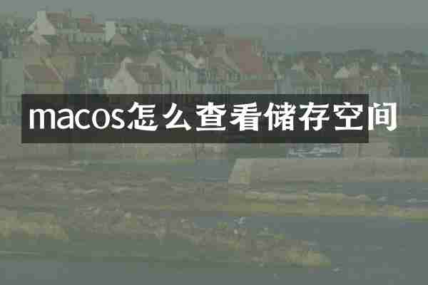 macos怎么查看储存空间
