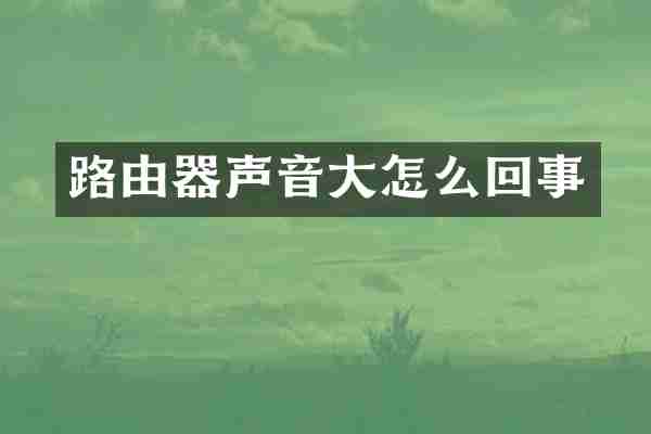 路由器声音大怎么回事