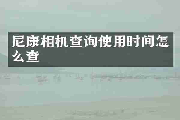 尼康相机查询使用时间怎么查