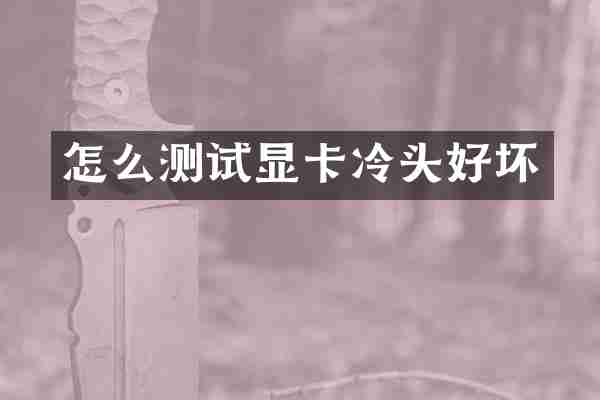 怎么测试显卡冷头好坏