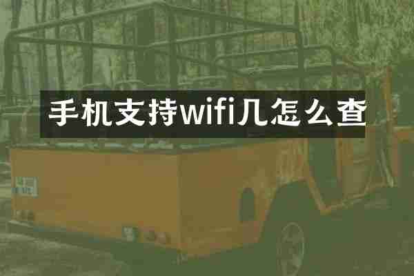 手机支持wifi几怎么查