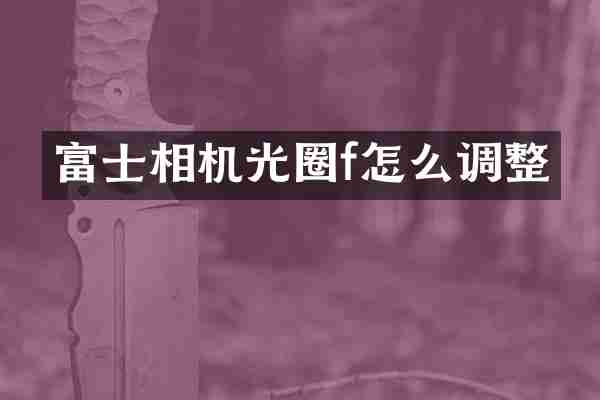 富士相机光圈f怎么调整