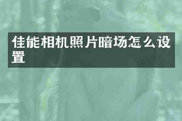 佳能相机照片暗场怎么设置