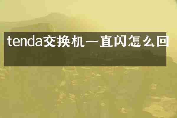 tenda交换机一直闪怎么回事