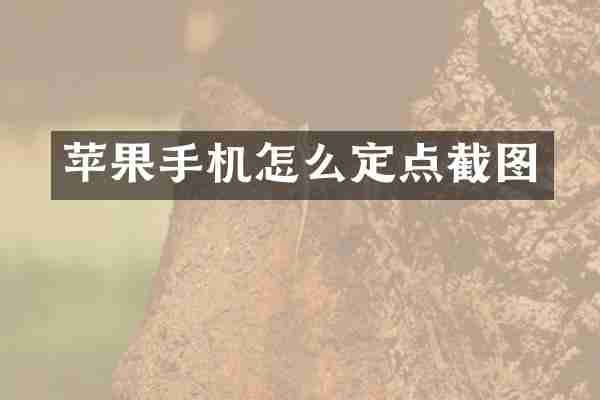 苹果手机怎么定点截图