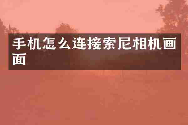 手机怎么连接相机画面