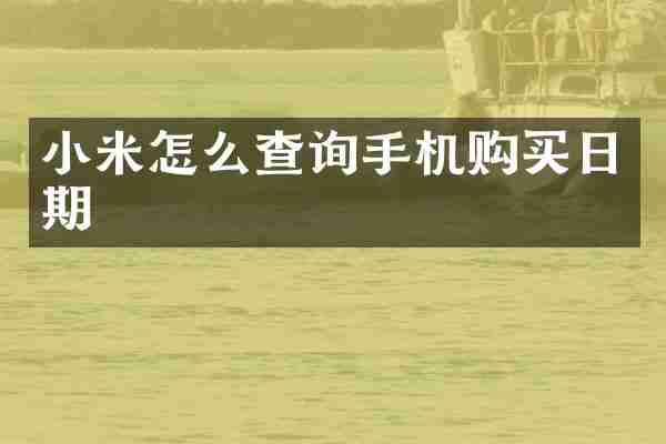 小米怎么查询手机购买日期