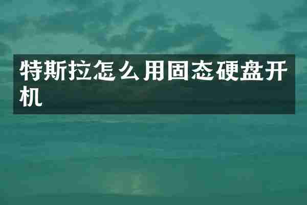 特斯拉怎么用固态硬盘开机
