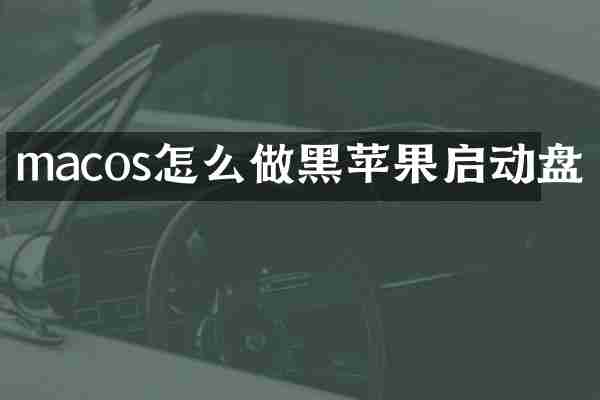 macos怎么做黑苹果启动盘
