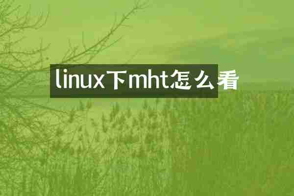 linux下mht怎么看